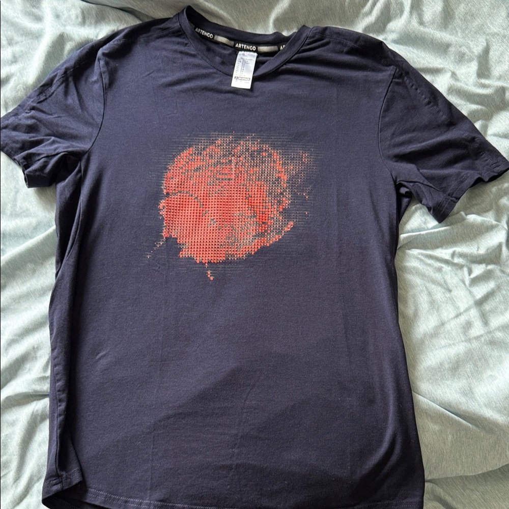 Navy Graphic Tee with Red Design